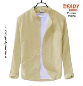 Band Collar Yellow Shirts For Men | Cotton Long Sleeve | Price In Bangladesh