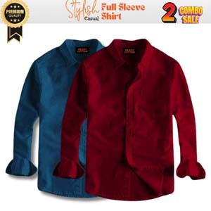 Men 2 Piece Combo Pack Full Sleeve Shirt