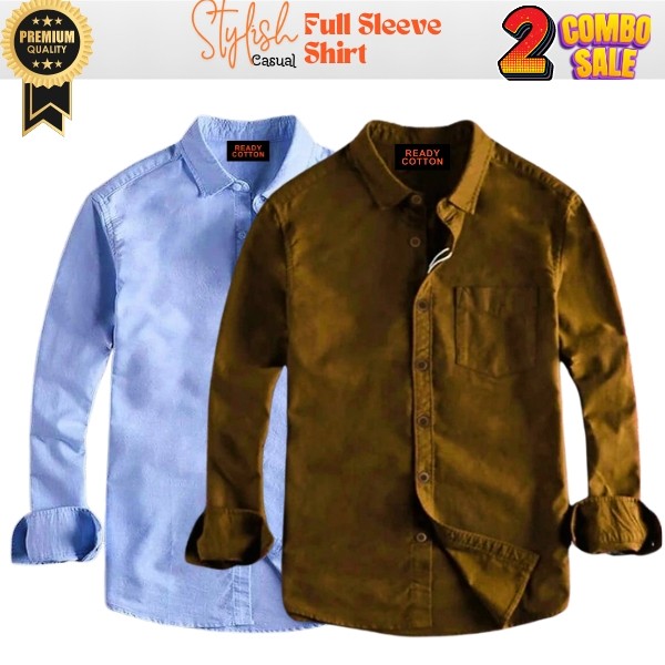 Men Long Sleeve Oxford Cotton Shirt