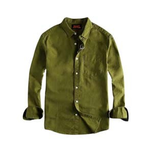Olive Color Men's Full Sleeve Cotton Shirt